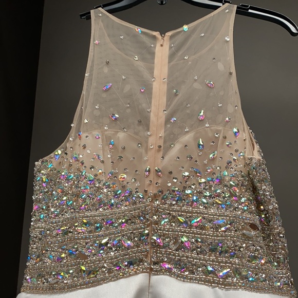 Jovani White Bedazzled Prom Dress